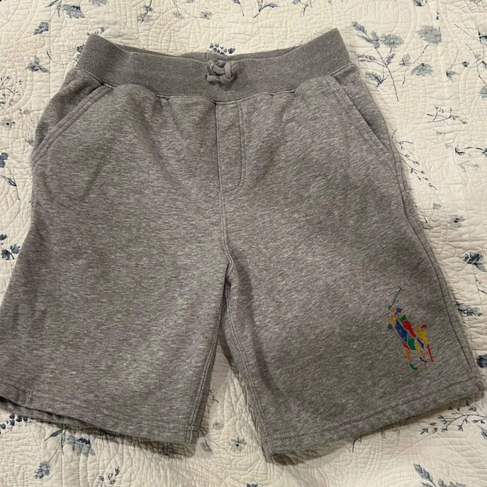 Gray sweat shorts, Polo by Ralph Lauren, boys large 14/16. Like new.